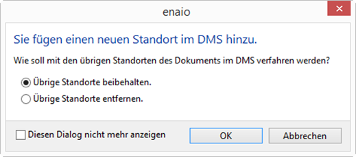 Workflow - neuen Standort zuweisen